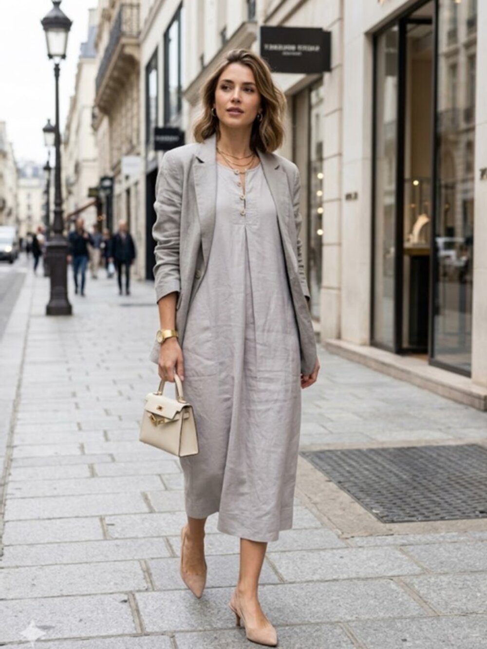 Eileen Fisher midi shirt dress SZ S 62% Linen, 36% Viscose, 2% Spandex